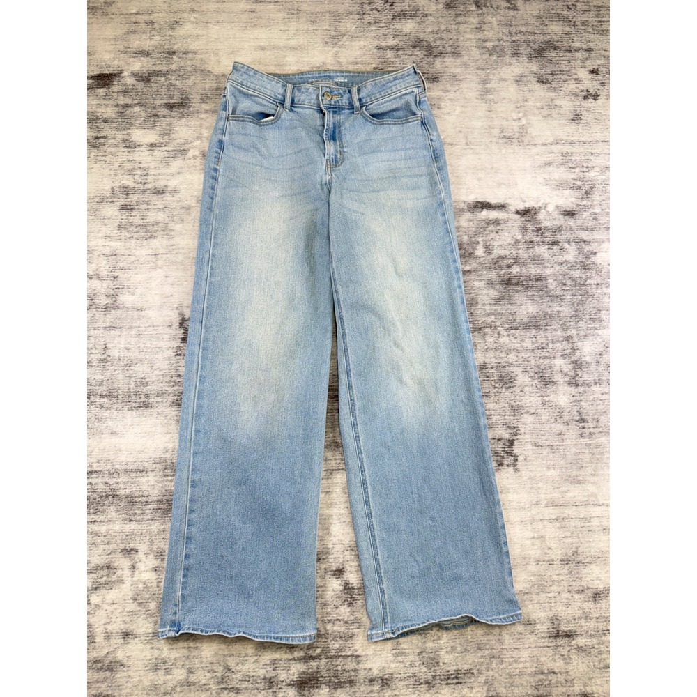 Old Navy Wow Wide Leg Jeans Womens 6 Light Wash High Rise Blue Denim Pants